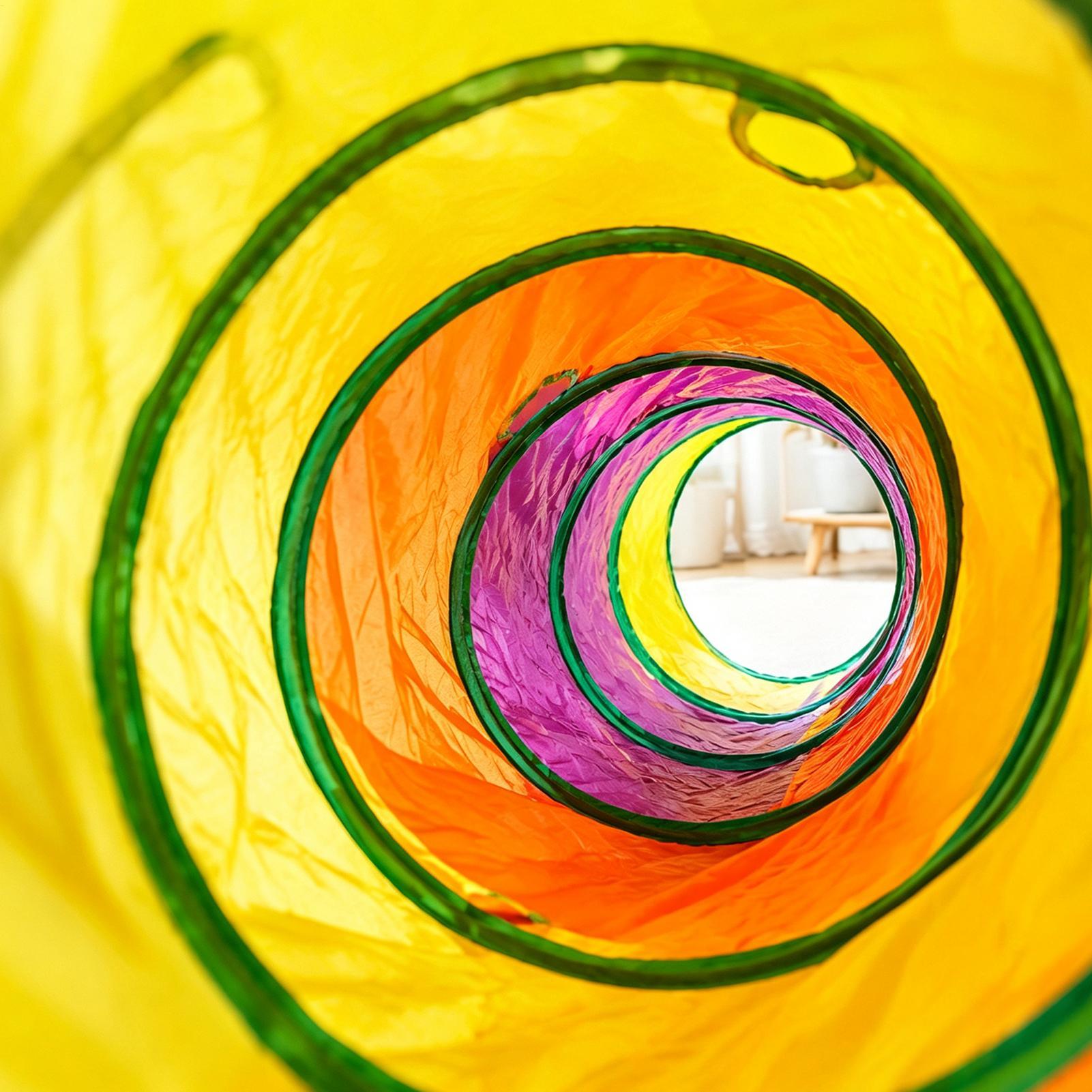 Cat Tunnel Toy - Интерактивный игровой тоннель-радуга для кошек, декоративная