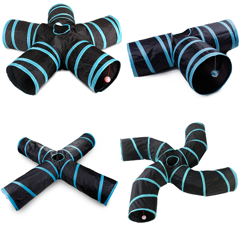 Cat Tunnel Toy - 5-полосный складной туннель для кошек в