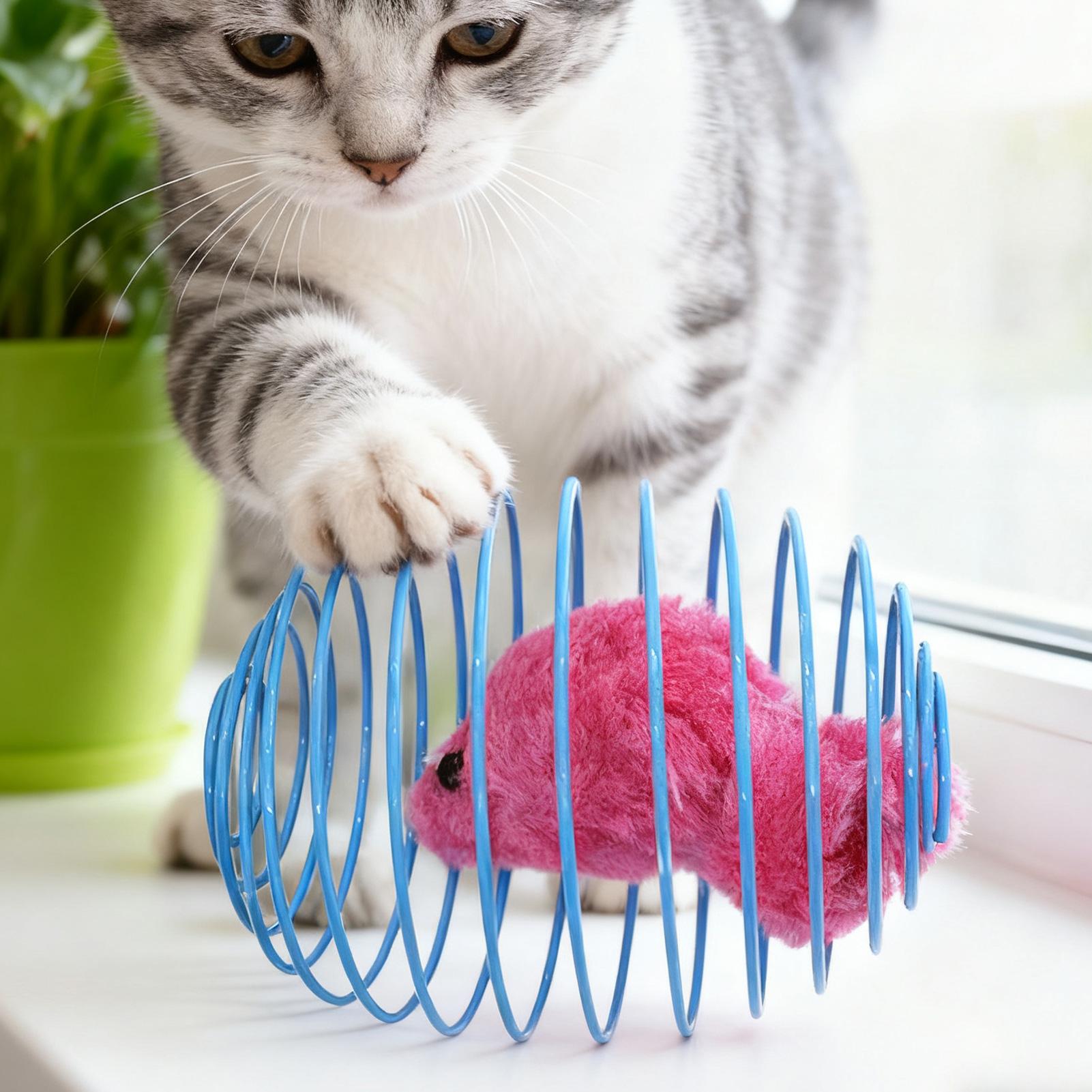 Cat Tunnel Toy - Интерактивная игрушка-спираль для кошек: разноцветная, растягивающаяся