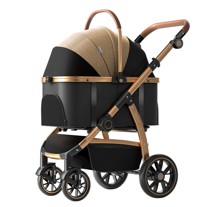 Pet Stroller Carrier - Съемная большая алюминиевая трубчатая рама 2-в-1,