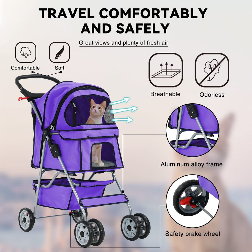 Коляска для кошек на колесах,  – обзор и цена Pet Stroller Carrier