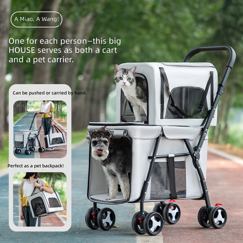 Двухуровневая коляска для живо – обзор и цена Pet Stroller Carrier